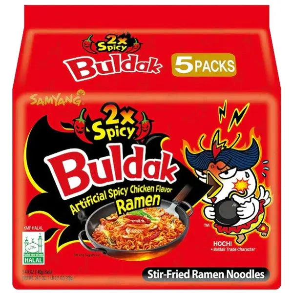 Samyang Buldak Hot Chicken 2xSpicy Flavor Ramen | 8 x 5 x 140g - Smilebrands